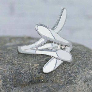 New Artsy Sterling Silver Double-Crossover Ring